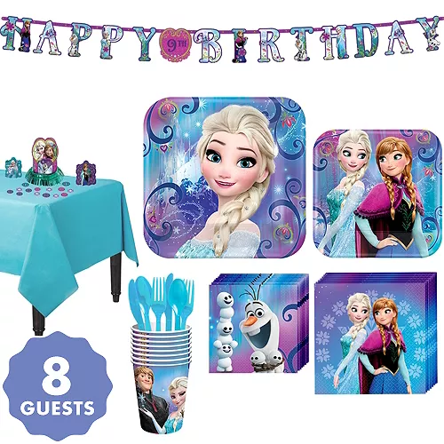 PartyCity Frozen Tableware Party Kit for 8 Guests