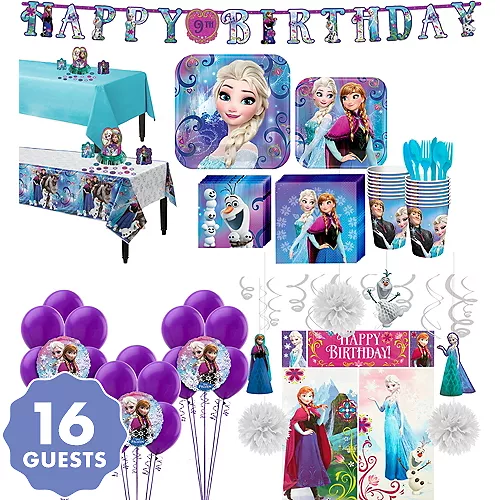 PartyCity Frozen Tableware Ultimate Kit for 16 Guests