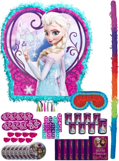PartyCity Pull String Anna & Elsa Pinata Kit with Favors - Frozen