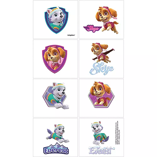 PartyCity Pink PAW Patrol Tattoos 1 Sheet