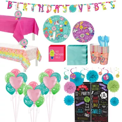 PartyCity Selfie Celebration Ultimate Party Kit for 16 Guests