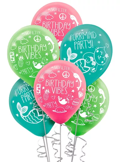 PartyCity Selfie Celebration Birthday Balloons 6ct