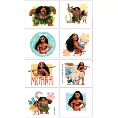 PartyCity Moana Tattoos 1 Sheet