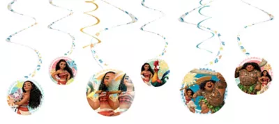 PartyCity Moana Swirl Decorations 6ct