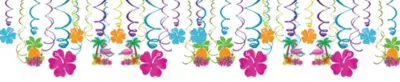 PartyCity Tropical Tiki Swirl Decorations 30ct