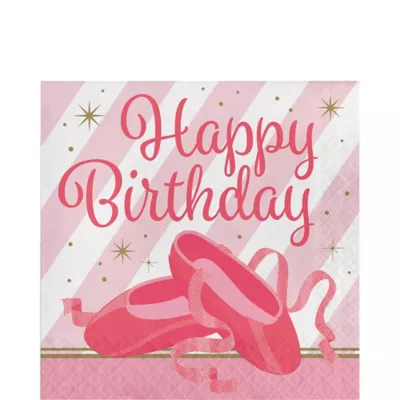 PartyCity Ballerina Birthday Lunch Napkins 16ct