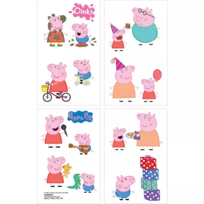 PartyCity Peppa Pig Tattoos 1 Sheet