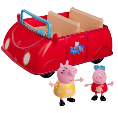 PartyCity Peppa Pig Red Car Playset 3pc