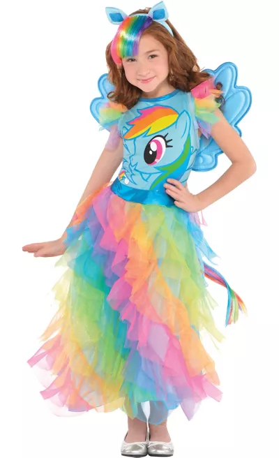  PartyCity Girls Rainbow Dash Dress Costume - My Little Pony