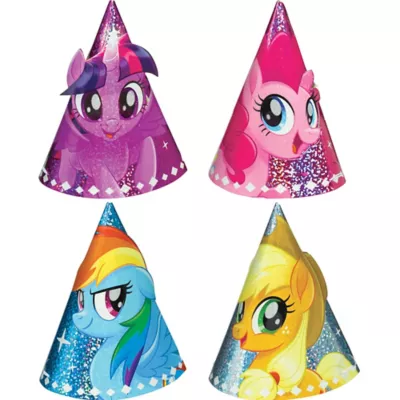 PartyCity Mini Prismatic My Little Pony Party Hats 8ct