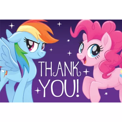 PartyCity Purple My Little Pony Thank You Notes 8ct