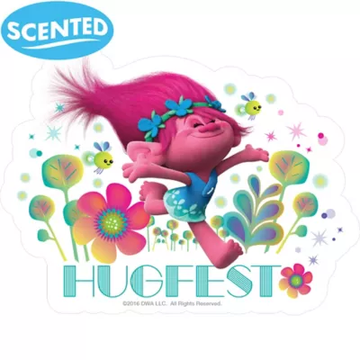 PartyCity Jumbo Trolls Strawberry Scratch & Sniff Stickers 2ct