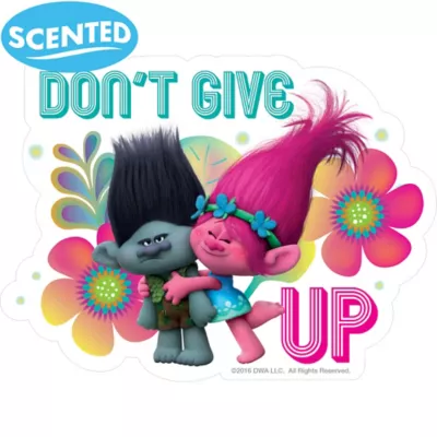 PartyCity Jumbo Trolls Tutti Frutti Scratch & Sniff Stickers 2ct