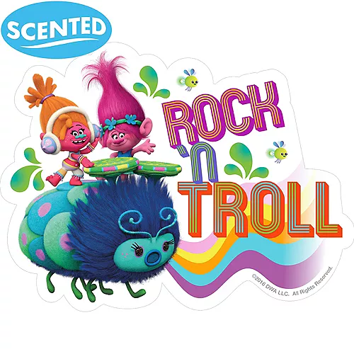 PartyCity Jumbo Trolls Tangerine Scratch & Sniff Stickers 2ct