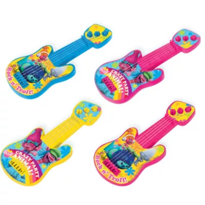  PartyCity Trolls Mini Guitars 8ct