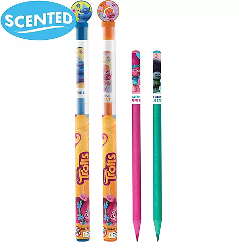 PartyCity Trolls Colored Smencils Scented Pencils 4ct