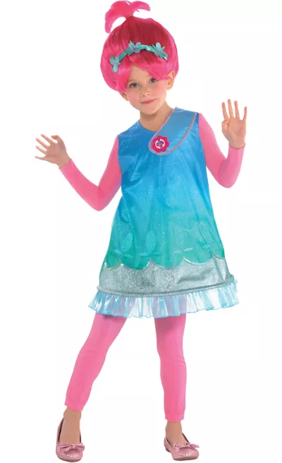 PartyCity Girls Poppy Costume - Trolls