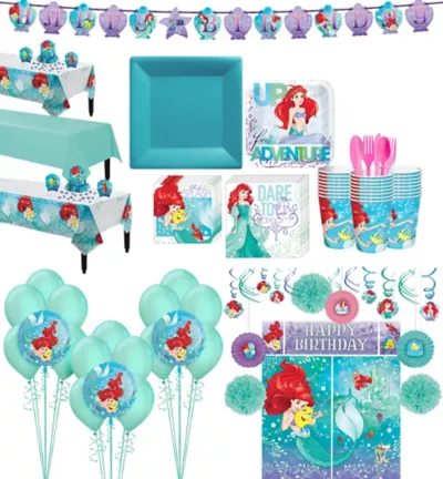 PartyCity Little Mermaid Tableware Ultimate Kit for 24 Guests