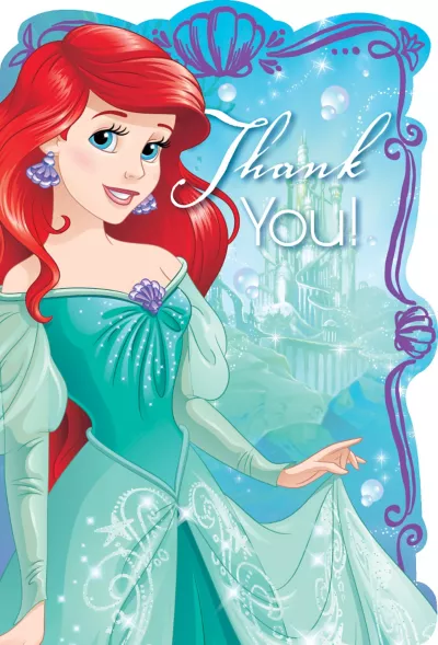 PartyCity Little Mermaid Thank You Notes 8ct