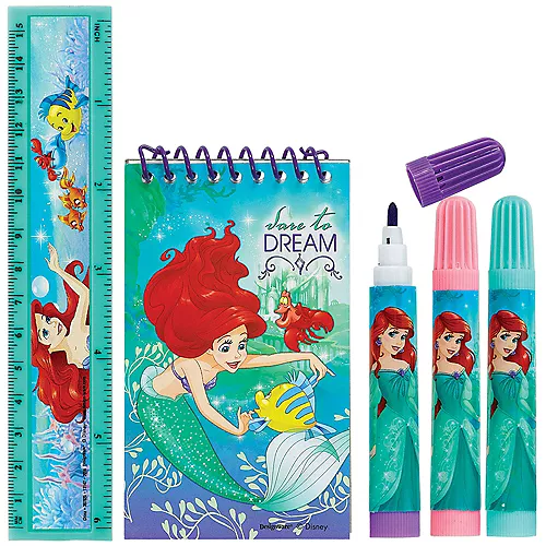 PartyCity Little Mermaid Stationery Set 5pc