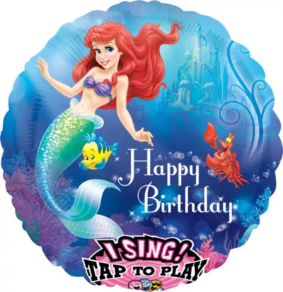 PartyCity Happy Birthday Little Mermaid Balloon - Singing