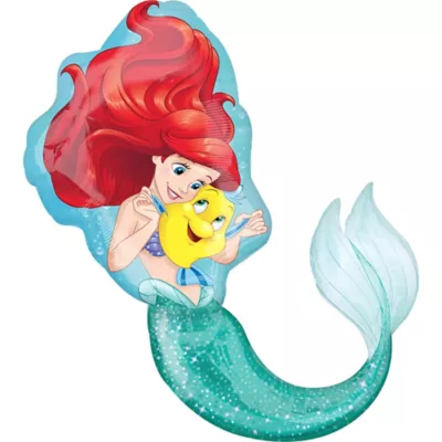 PartyCity Flounder & Ariel Balloon - Giant Little Mermaid