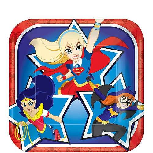 PartyCity DC Super Hero Girls Dessert Plates 8ct