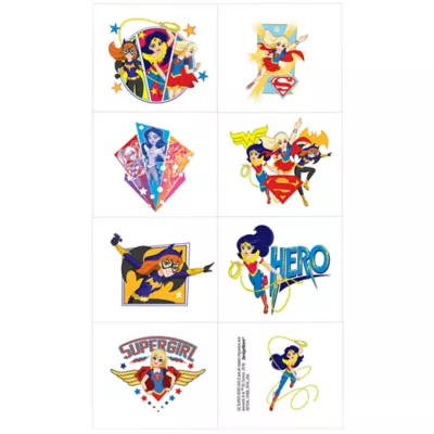 PartyCity DC Super Hero Girls Tattoos 1 Sheet