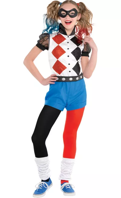 PartyCity Girls Romper Harley Quinn Costume - DC Super Hero Girls
