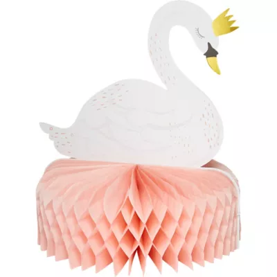  PartyCity Swan Honeycomb Centerpieces 3ct