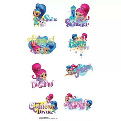 PartyCity Shimmer and Shine Tattoos 1 Sheet