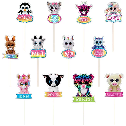 PartyCity Beanie Boos Cupcake Picks 12ct