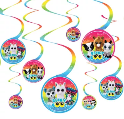 PartyCity Beanie Boos Swirl Decorations 12ct