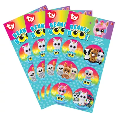  PartyCity Beanie Boos Stickers 4 Sheets