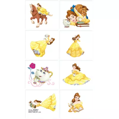 PartyCity Beauty and the Beast Tattoos 1 Sheet