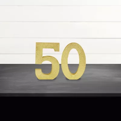 PartyCity Glitter Gold 50 Sign Kit