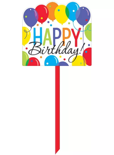 PartyCity Rainbow Balloon Bash Birthday Yard Sign