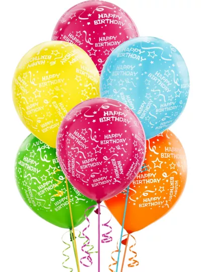 PartyCity Confetti Birthday Balloons 20ct - Bright
