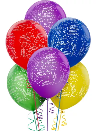  PartyCity Confetti Birthday Balloons 20ct - Primary