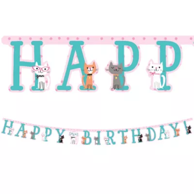  PartyCity Purrfect Cat Birthday Banner