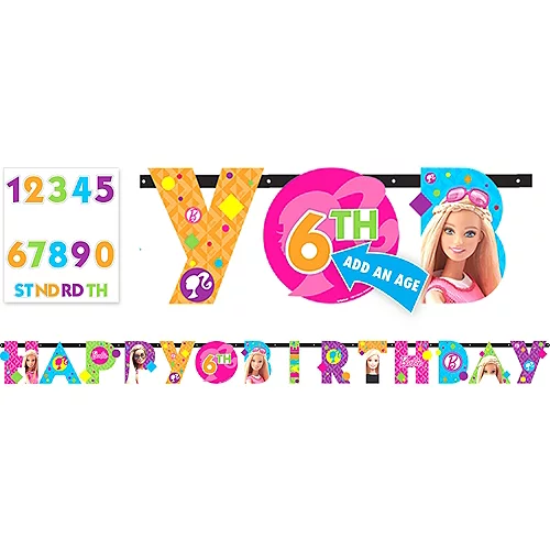 PartyCity Barbie Birthday Banner