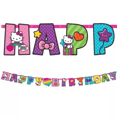 PartyCity Rainbow Hello Kitty Birthday Banner 10ft