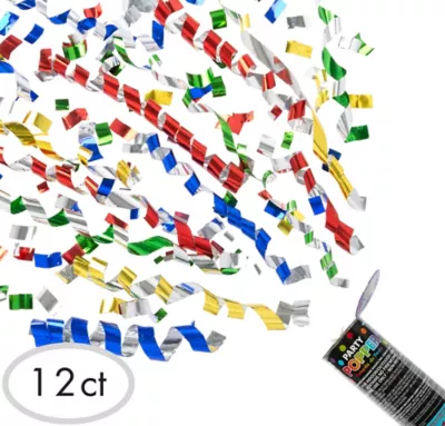 PartyCity Multicolor Confetti Party Poppers 12ct