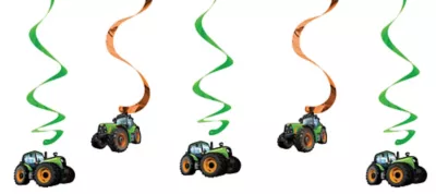 PartyCity Tractor Swirl Decorations 5ct