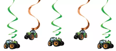  PartyCity Tractor Swirl Decorations 5ct