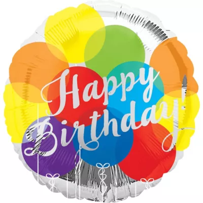 PartyCity Rainbow Balloons Happy Birthday Balloon 17in