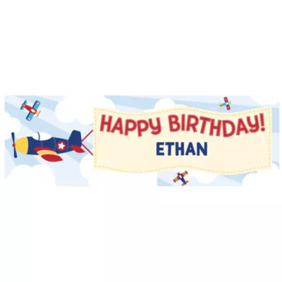 PartyCity Giant Airplane Personalized Birthday Banner Kit