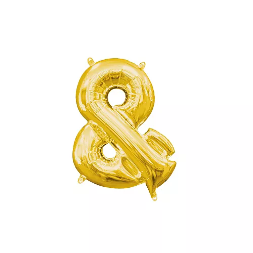 PartyCity Air-Filled Gold Ampersand Balloon