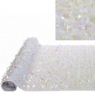PartyCity White Iridescent Floral Sheeting