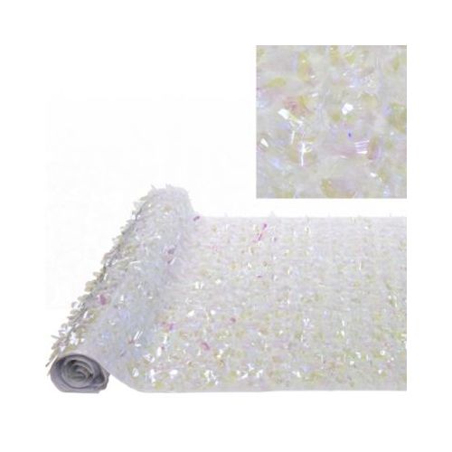  PartyCity White Iridescent Floral Sheeting